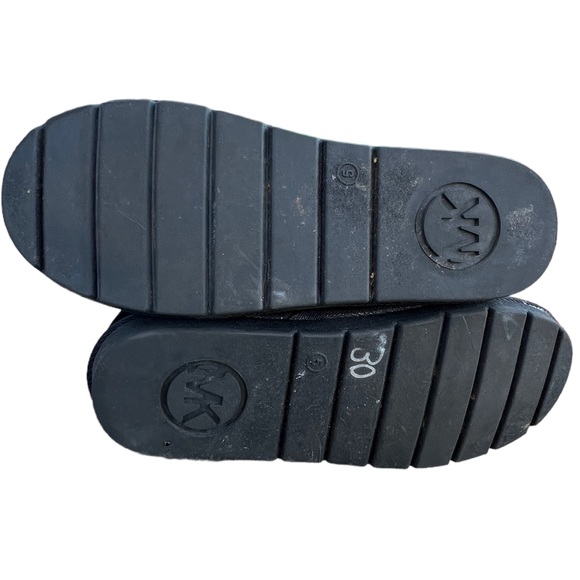 MK Michael Kors Black Suede Leather Boots Fleece Lined Side Zip - Picture 14 of 16